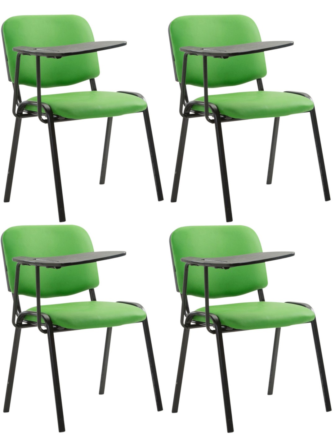 Conjunto de 4 cadeiras Ken com mesa dobrável em couro artificial, verde