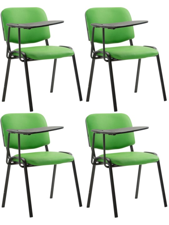 Conjunto de 4 cadeiras Ken com mesa dobrável em couro artificial, verde