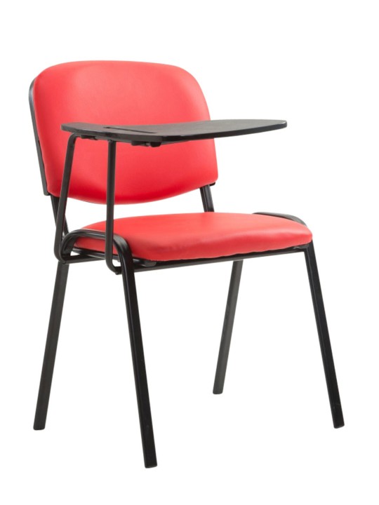 Conjunto de 4 cadeiras Ken com mesa dobrável em couro artificial, vermelho Conjunto de 4 cadeiras Ken com mesa dobrável em couro artificial, vermelho