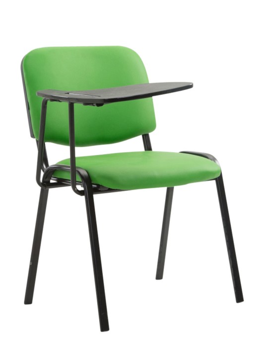 Conjunto de 4 cadeiras Ken com mesa dobrável em couro artificial, verde