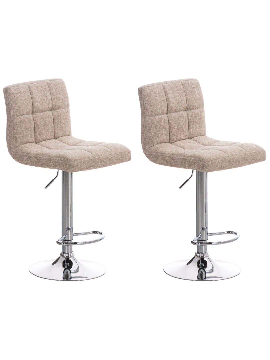 Conjunto de 2 bancos altos Peru TECIDO C, creme