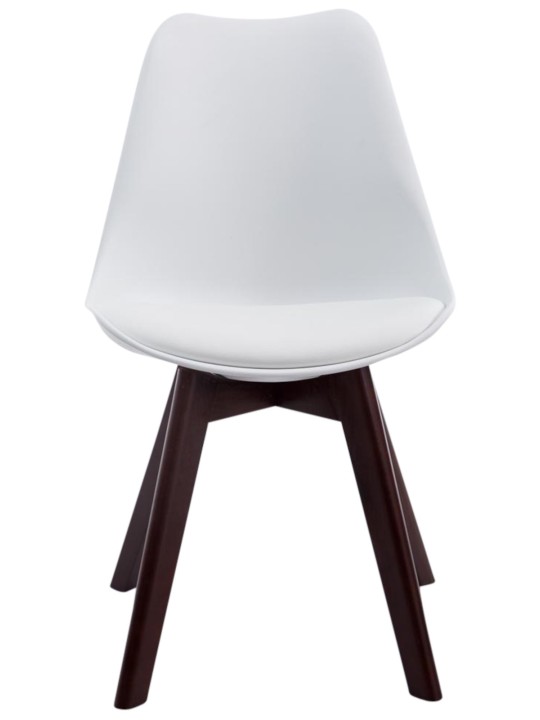 Conjunto de 4 cadeiras para visitantes Borneo V2 em couro sintético de nogueira, branco
