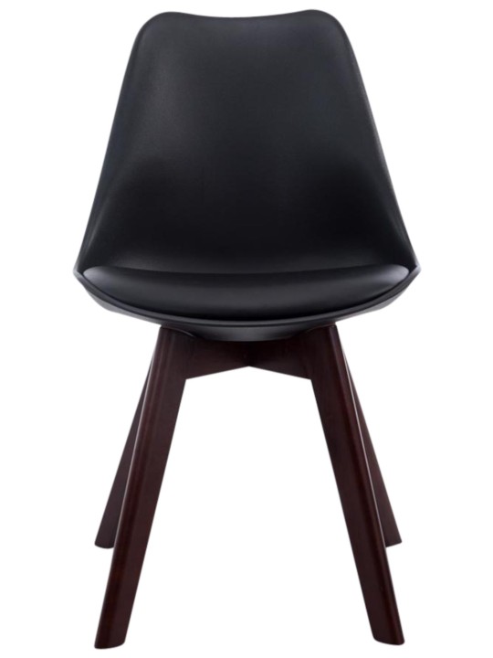 Conjunto de 4 cadeiras para visitantes Borneo V2 em couro sintético de nogueira, preto