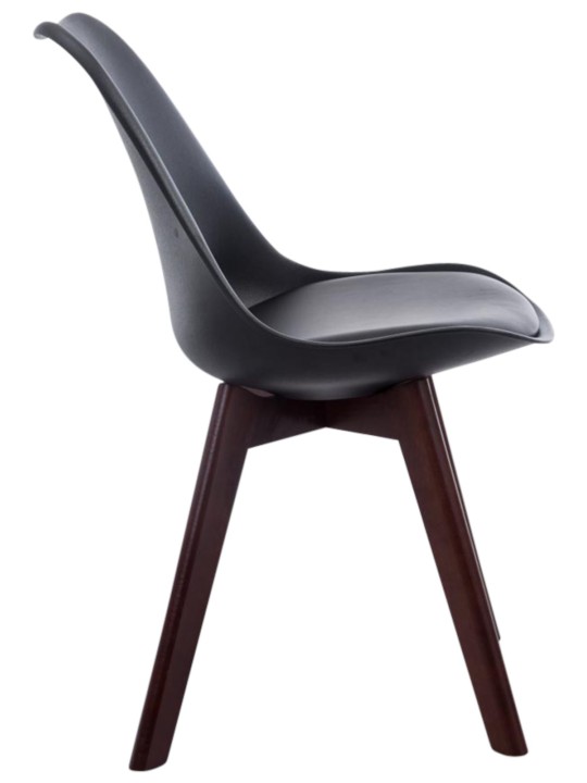 Conjunto de 4 cadeiras para visitantes Borneo V2 em couro sintético de nogueira, preto