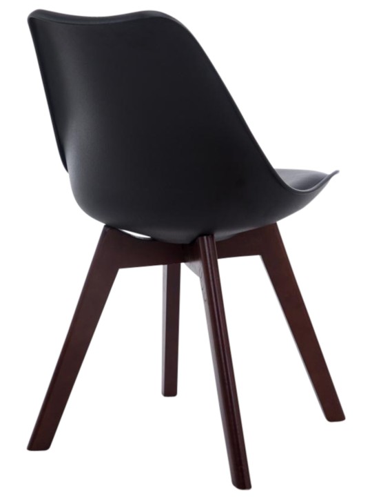 Conjunto de 4 cadeiras para visitantes Borneo V2 em couro sintético de nogueira, preto