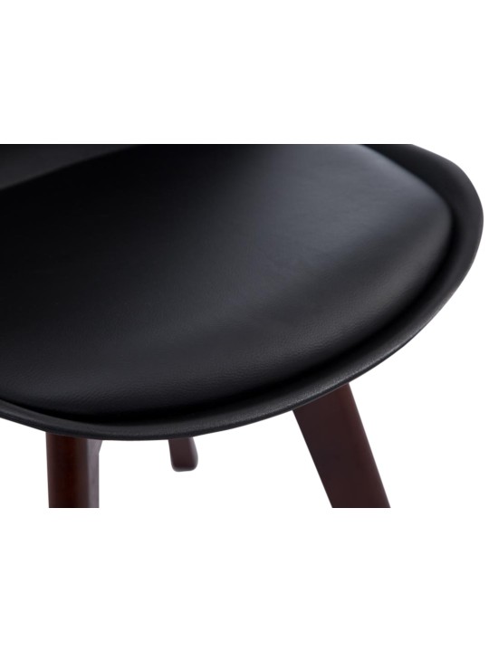 Conjunto de 4 cadeiras para visitantes Borneo V2 em couro sintético de nogueira, preto