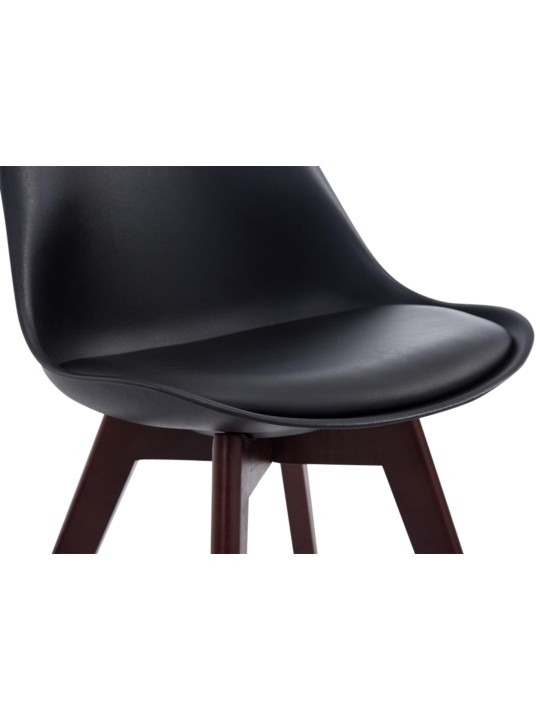 Conjunto de 4 cadeiras para visitantes Borneo V2 em couro sintético de nogueira, preto