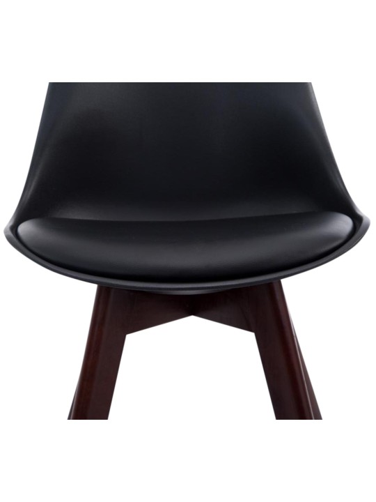 Conjunto de 4 cadeiras para visitantes Borneo V2 em couro sintético de nogueira, preto