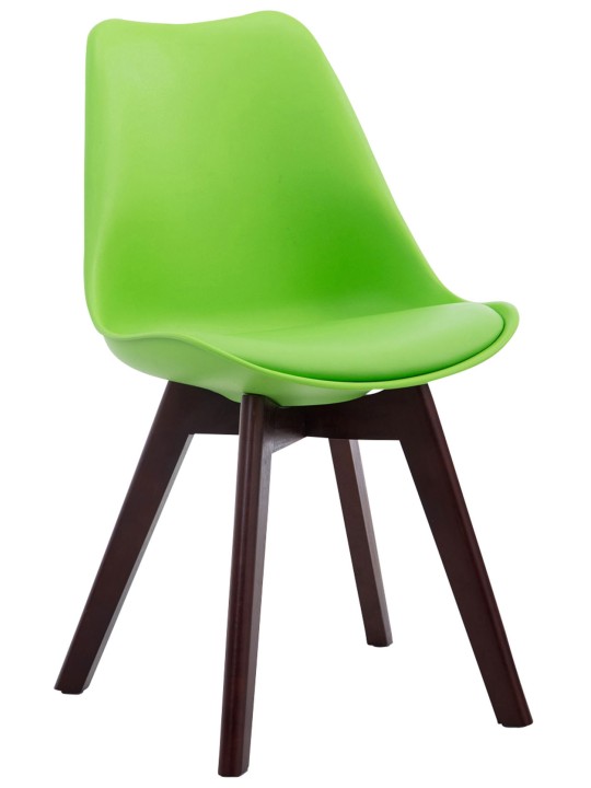 Conjunto de 4 cadeiras para visitantes Borneo V2 em couro sintético de nogueira, verde