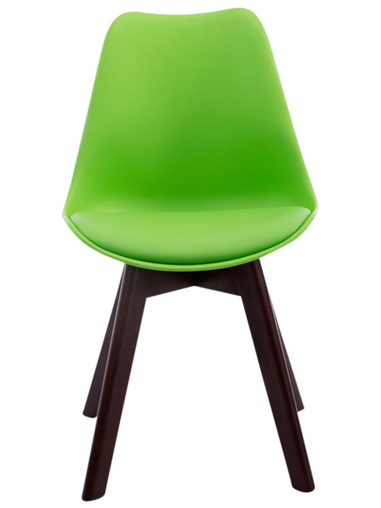 Conjunto de 4 cadeiras para visitantes Borneo V2 em couro sintético de nogueira, verde