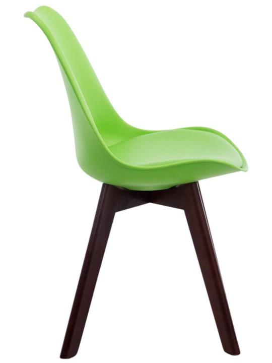 Conjunto de 4 cadeiras para visitantes Borneo V2 em couro sintético de nogueira, verde