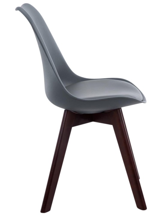 Conjunto de 4 cadeiras para visitantes Borneo V2 em couro sintético de nogueira, cinza