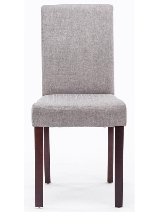 Conjunto de 2 cadeiras de jantar Ina tecido cappuccino, cinza claro