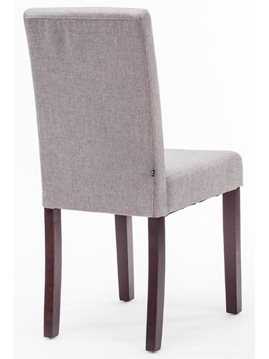 Conjunto de 4 cadeiras para sala de jantar Ina tecido cappuccino, cinza claro