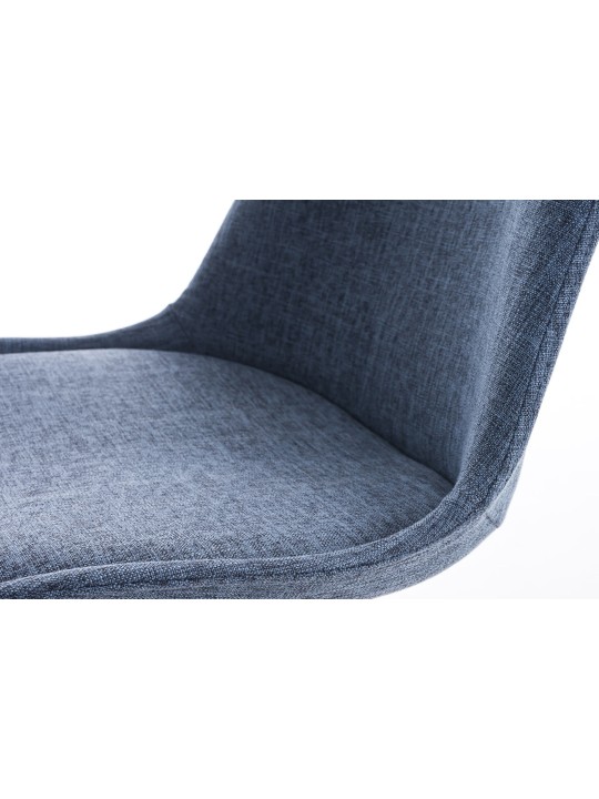 Cadeira Pegleg tecido Quadrado natural, azul