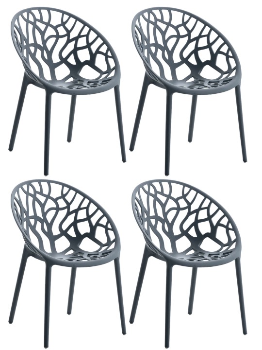 Conjunto de 4 cadeiras Hope, antracite