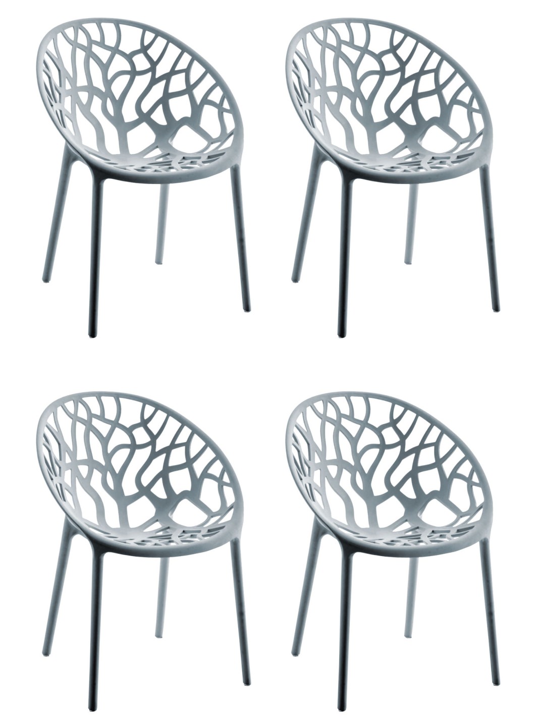 Conjunto de 4 cadeiras Hope, cinza