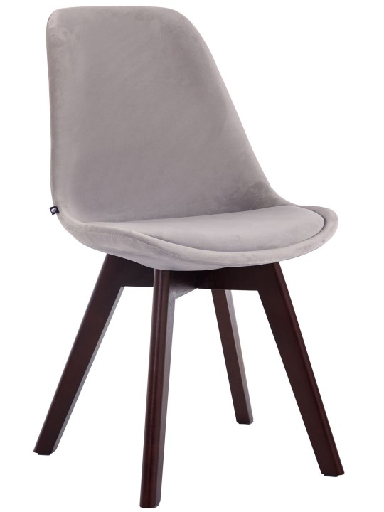 Conjunto de 4 cadeiras para visitantes Borneo V2 veludo nogueira, cinza