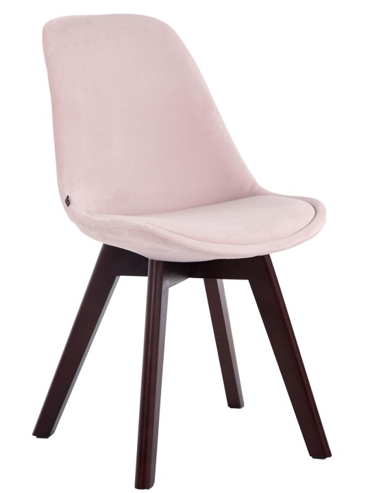 Conjunto de 4 cadeiras para visitantes Borneo V2 veludo nogueira, rosa