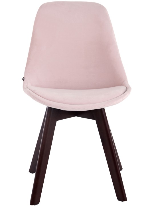 Conjunto de 4 cadeiras para visitantes Borneo V2 veludo nogueira, rosa
