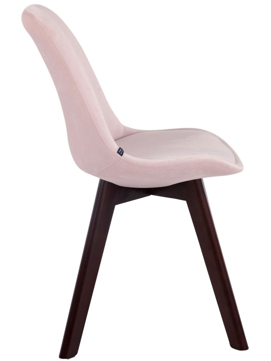 Conjunto de 4 cadeiras para visitantes Borneo V2 veludo nogueira, rosa