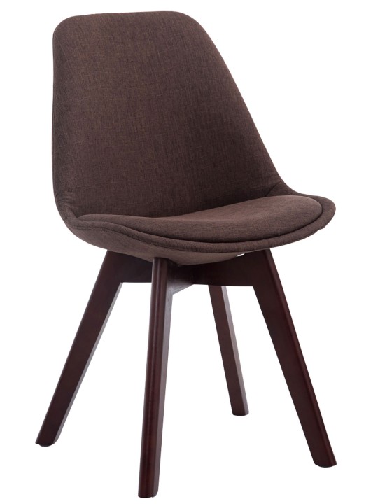 Conjunto de 4 cadeiras para visitantes Borneo V2 em tecido de nogueira, castanho