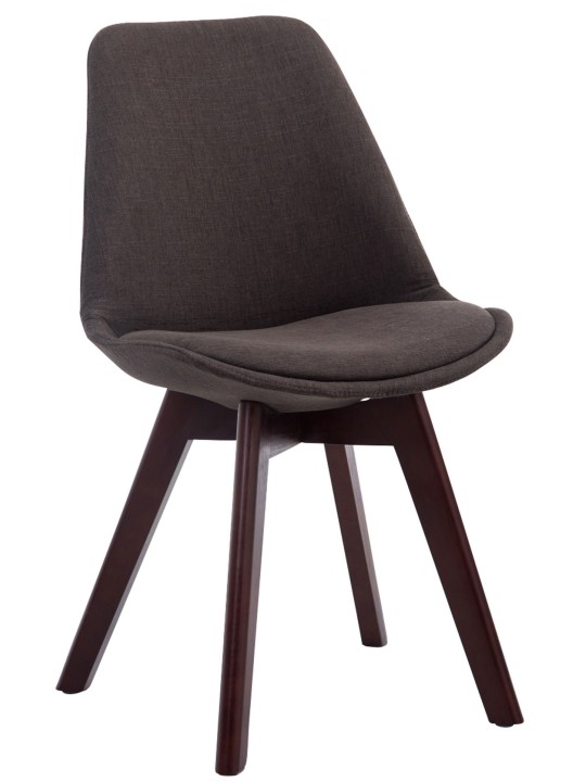 Conjunto de 4 cadeiras para visitantes Borneo V2 em tecido de nogueira, cinza escuro