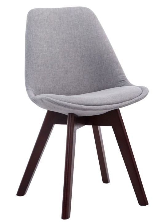 Conjunto de 4 cadeiras para visitantes Borneo V2 em tecido de nogueira, cinza