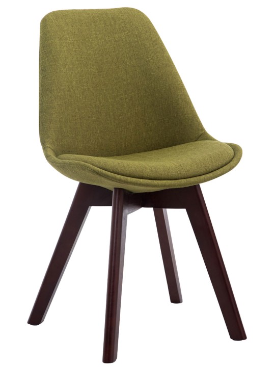 Conjunto de 4 cadeiras para visitantes Borneo V2 em tecido de nogueira, verde