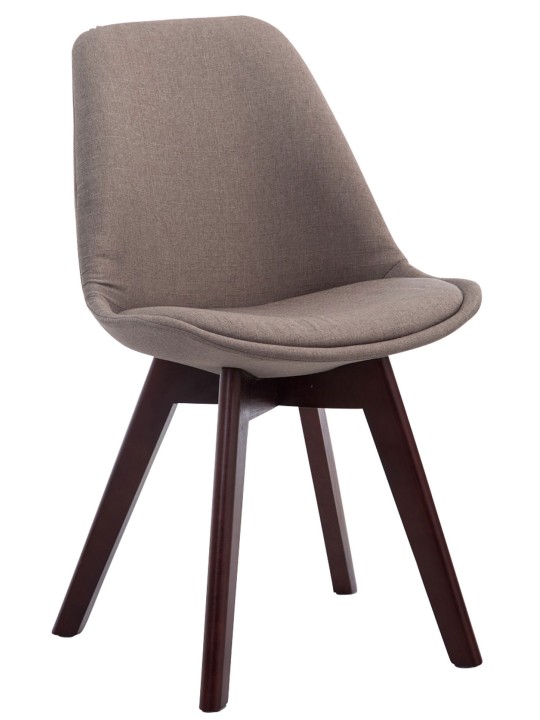 Conjunto de 4 cadeiras para visitantes Borneo V2 em tecido de nogueira, taupe