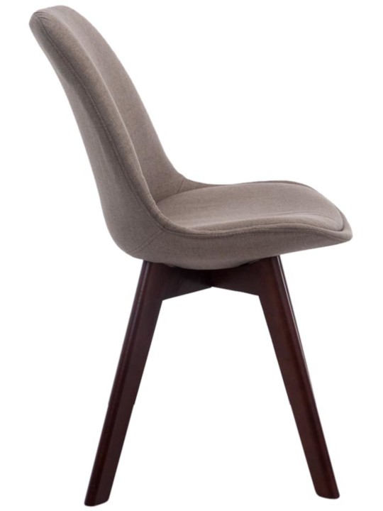 Conjunto de 4 cadeiras para visitantes Borneo V2 em tecido de nogueira, taupe