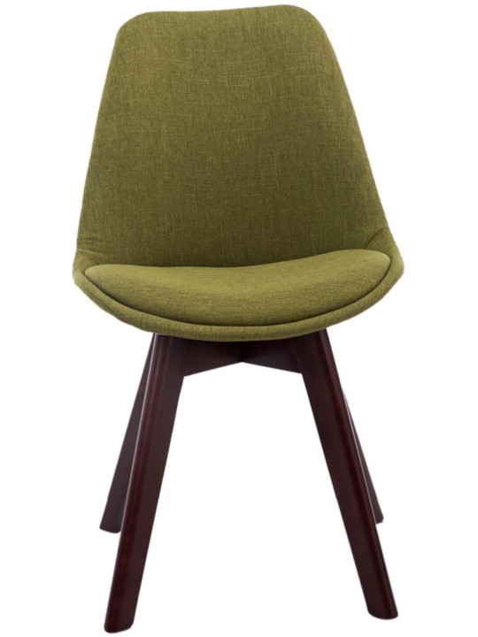 Conjunto de 4 cadeiras para visitantes Borneo V2 em tecido de nogueira, verde