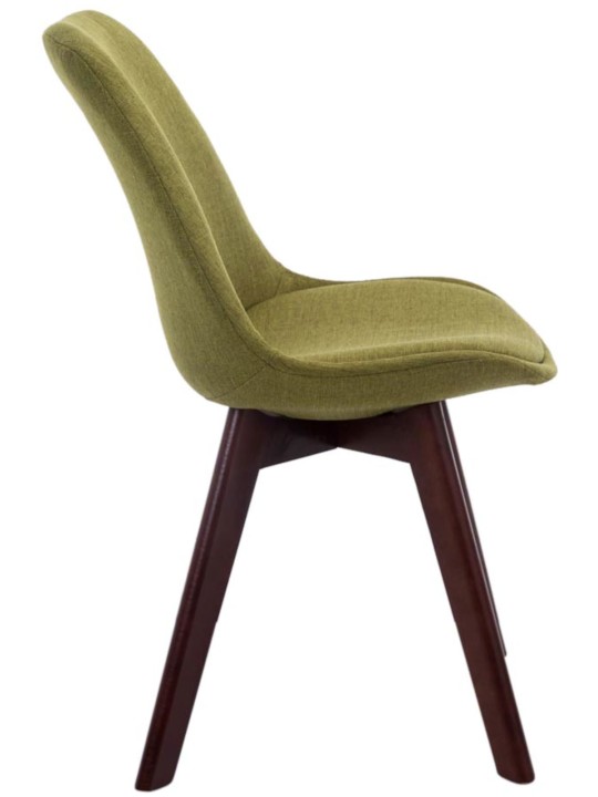 Conjunto de 4 cadeiras para visitantes Borneo V2 em tecido de nogueira, verde