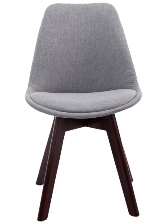 Conjunto de 4 cadeiras para visitantes Borneo V2 em tecido de nogueira, cinza