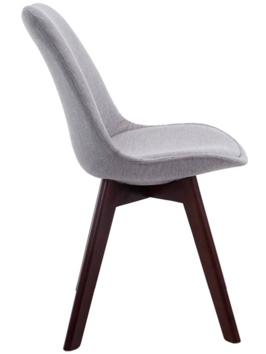 Conjunto de 4 cadeiras para visitantes Borneo V2 em tecido de nogueira, cinza