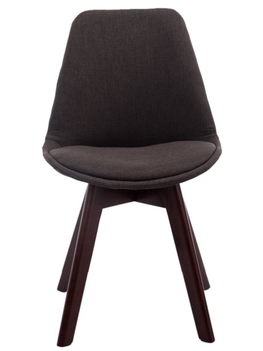 Conjunto de 4 cadeiras para visitantes Borneo V2 em tecido de nogueira, cinza escuro