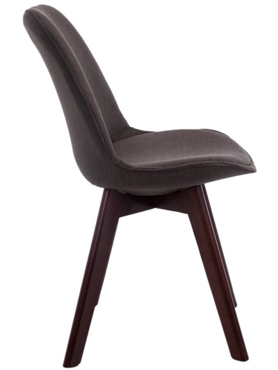 Conjunto de 4 cadeiras para visitantes Borneo V2 em tecido de nogueira, cinza escuro