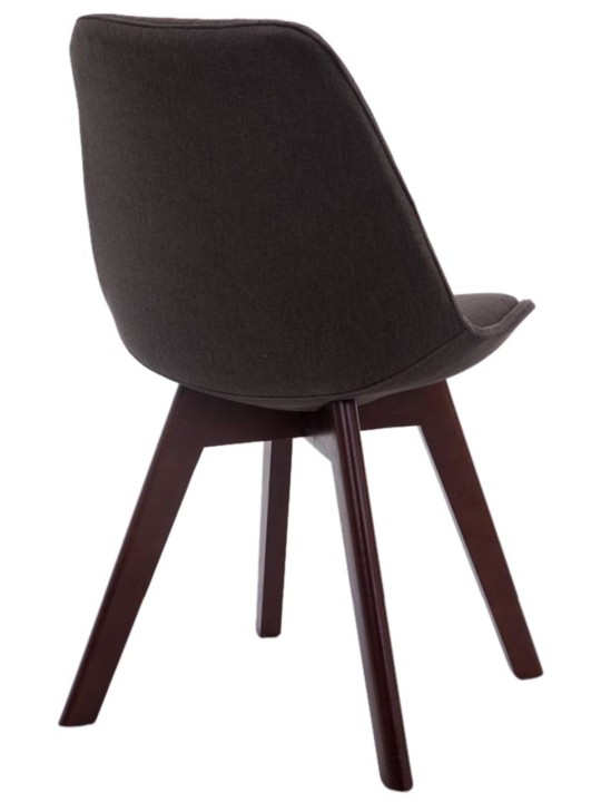 Conjunto de 4 cadeiras para visitantes Borneo V2 em tecido de nogueira, cinza escuro