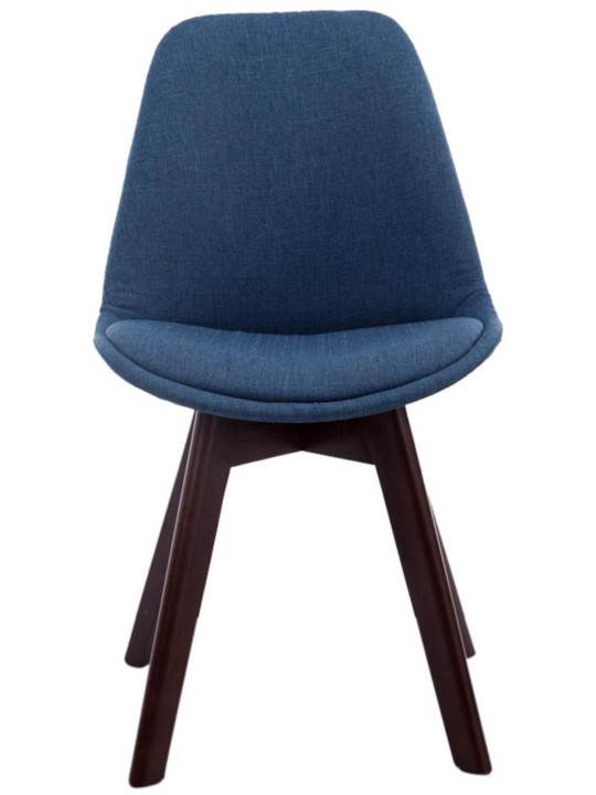 Conjunto de 4 cadeiras para visitantes Borneo V2 em tecido de nogueira, azul