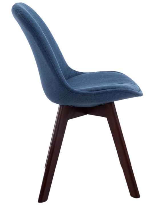 Conjunto de 4 cadeiras para visitantes Borneo V2 em tecido de nogueira, azul