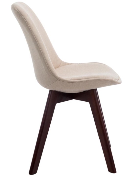 Conjunto de 4 cadeiras para visitantes Borneo V2 em tecido de nogueira, creme