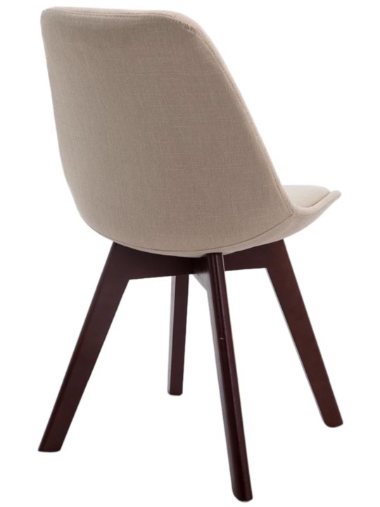 Conjunto de 4 cadeiras para visitantes Borneo V2 em tecido de nogueira, creme