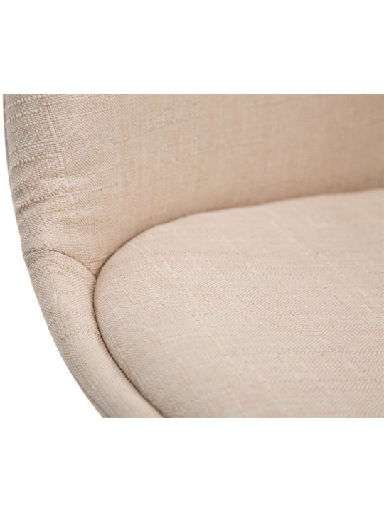 Conjunto de 4 cadeiras para visitantes Borneo V2 em tecido de nogueira, creme