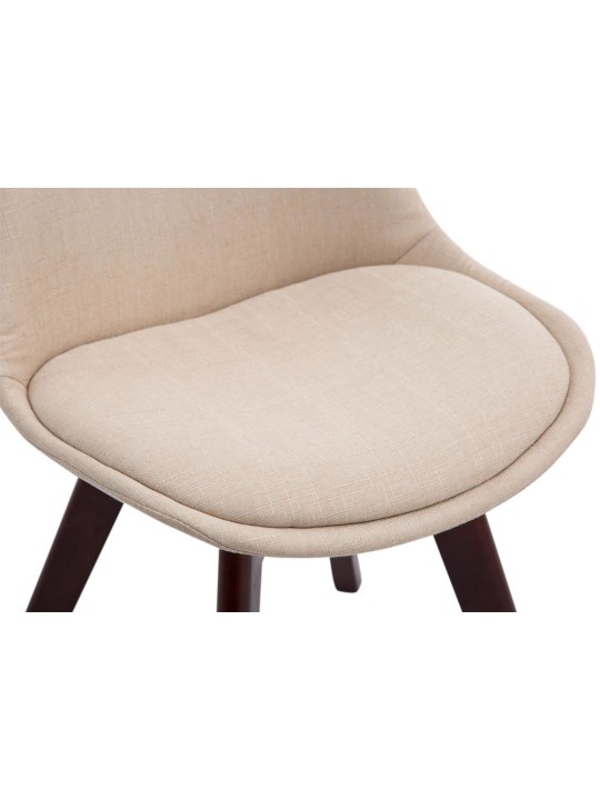 Conjunto de 4 cadeiras para visitantes Borneo V2 em tecido de nogueira, creme