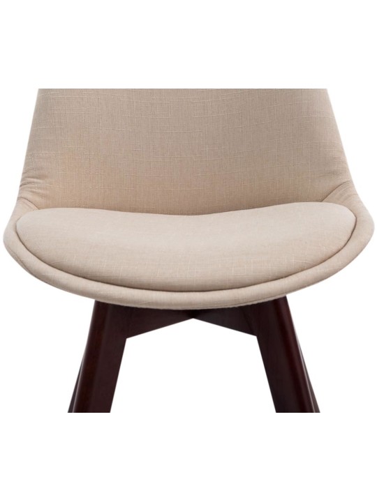 Conjunto de 4 cadeiras para visitantes Borneo V2 em tecido de nogueira, creme