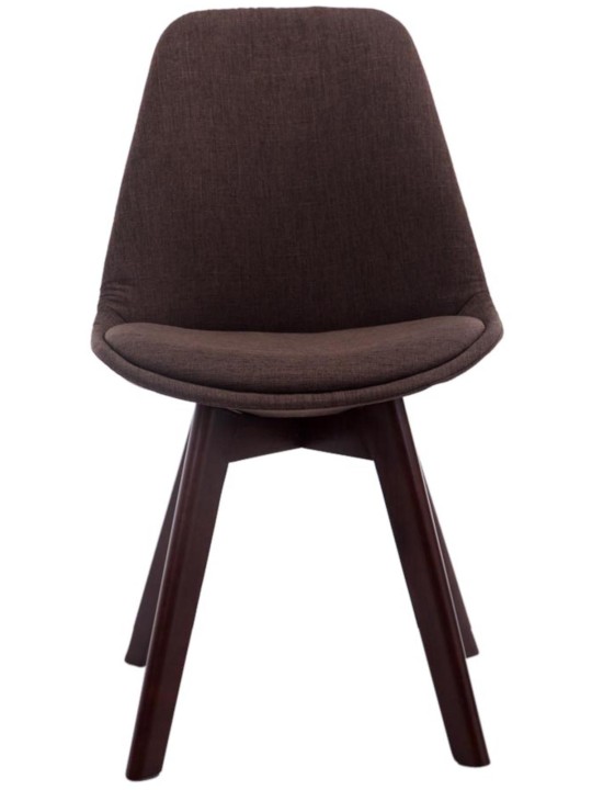 Conjunto de 4 cadeiras para visitantes Borneo V2 em tecido de nogueira, castanho