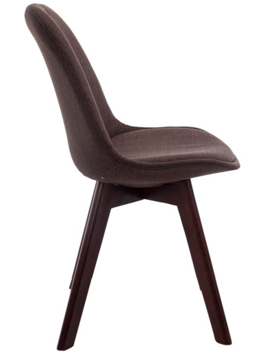 Conjunto de 4 cadeiras para visitantes Borneo V2 em tecido de nogueira, castanho