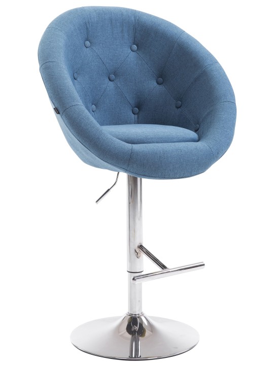 Banqueta alta London V2 tecido cromado, azul