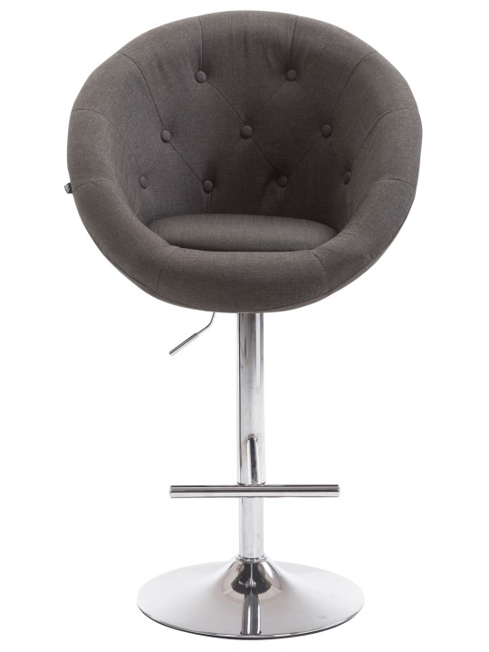 Banqueta alta London V2 tecido cromado, cinza escuro