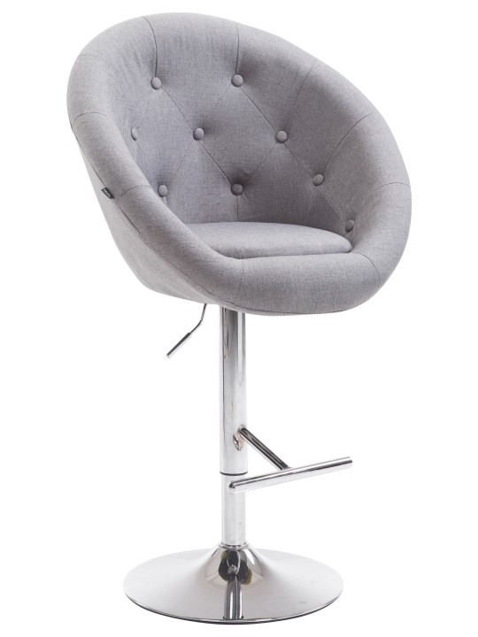 Banqueta alta London V2 tecido cromado, cinza